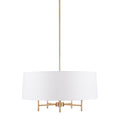 5-Light White Drum Shade Chandelier-0