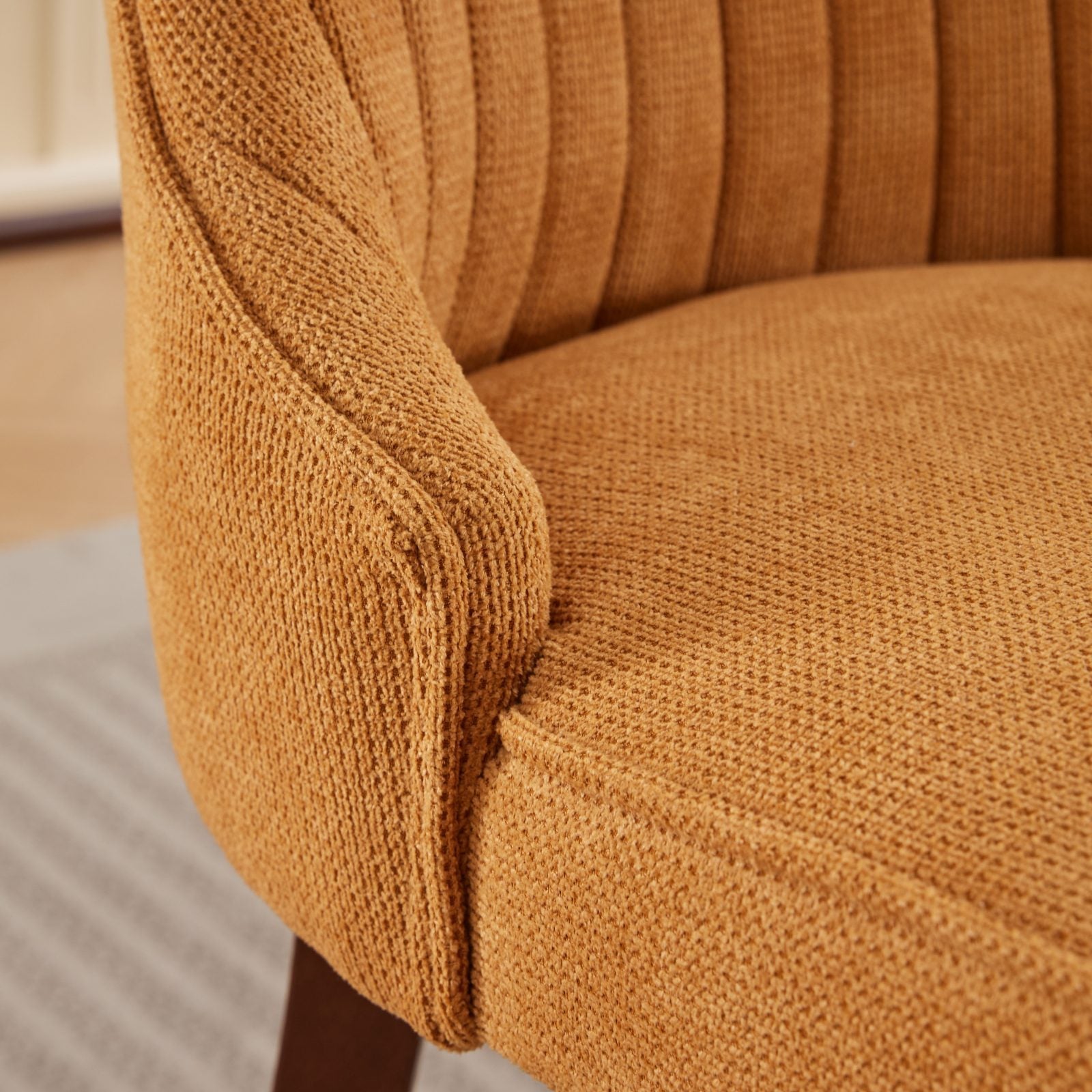 Set of 2 Rayon Cloth Flocking Linen Dining Chairs-4