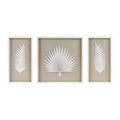 Framed Rice Paper Palm Leaves 3-piece Shadowbox Wall Decor-0