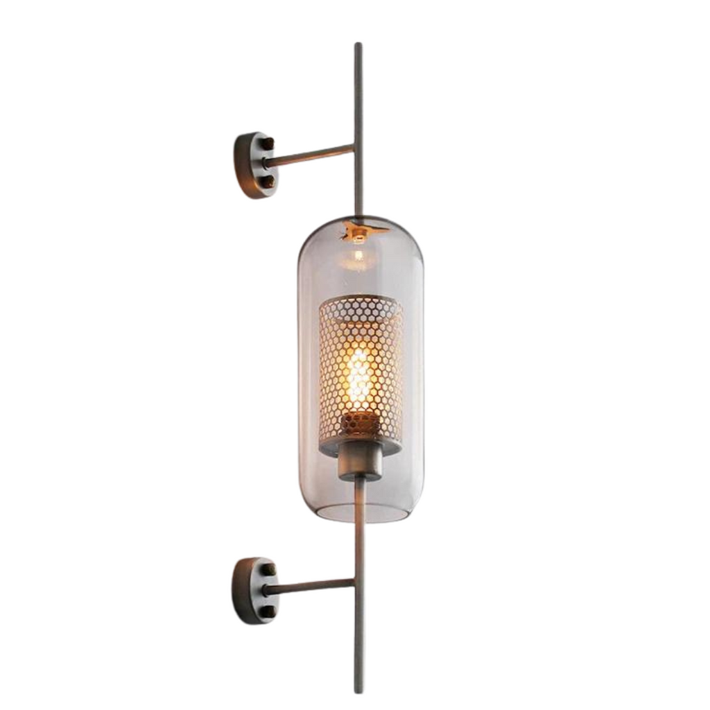 Retro Industrial Luxuries Glass Ball Wall Lamp Sconce with Bronze-0