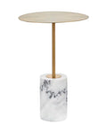 Side Table in Gold and Marble Stone-0