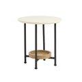 White/Natural End Table-0