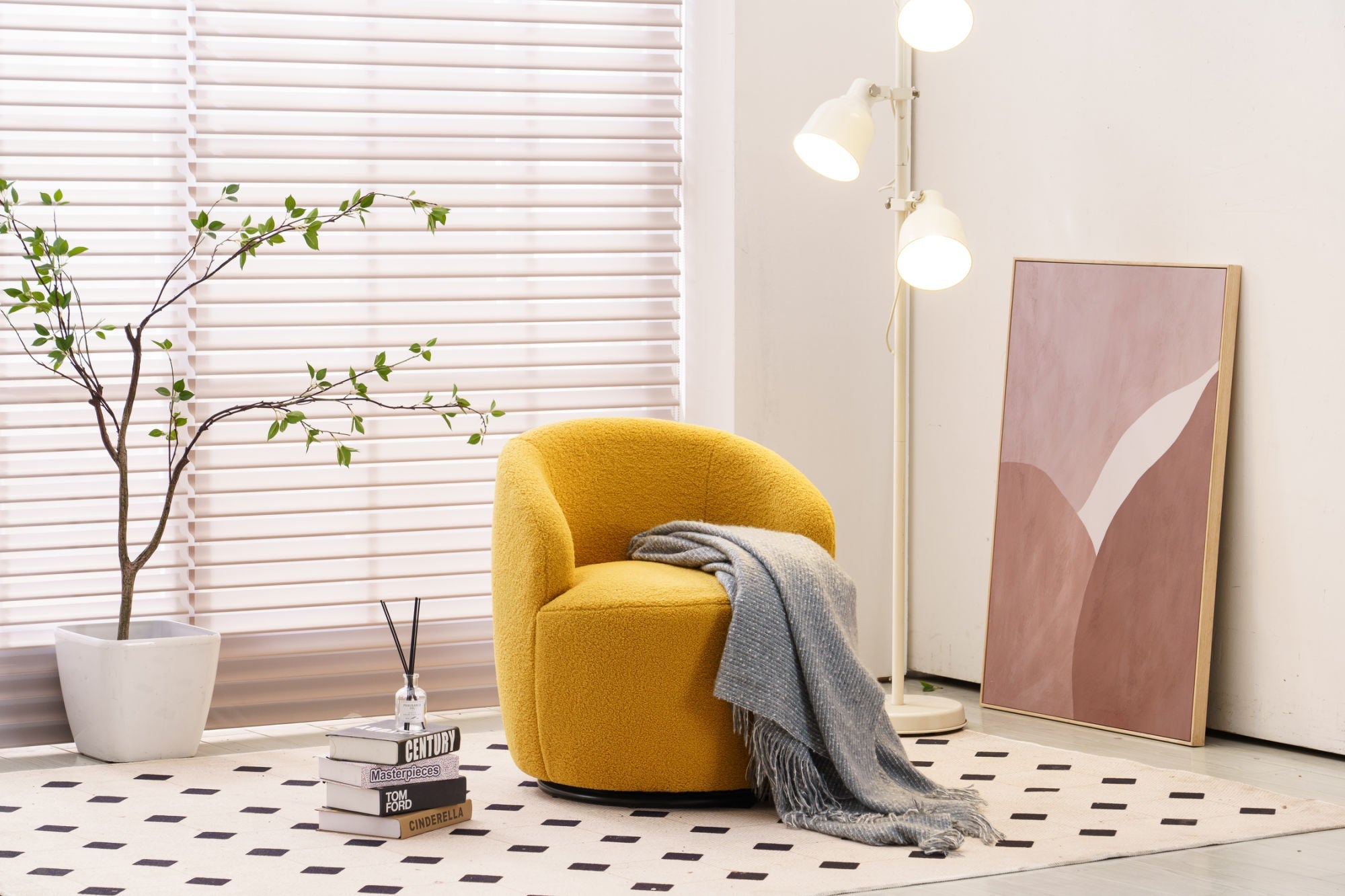 Fabric Swivel Armchair "3 Colors"-2