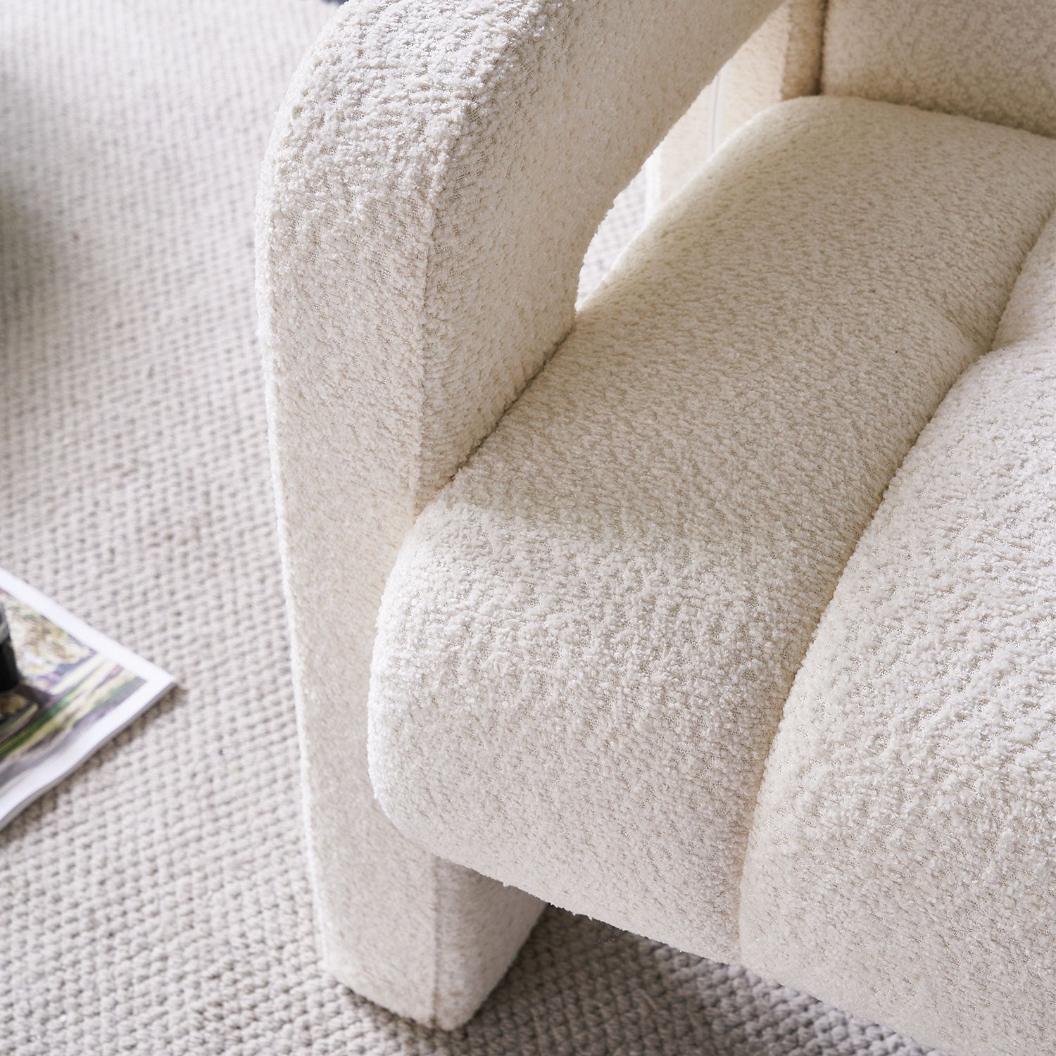 31.10" Wide Boucle Upholstered Accent Chair-2